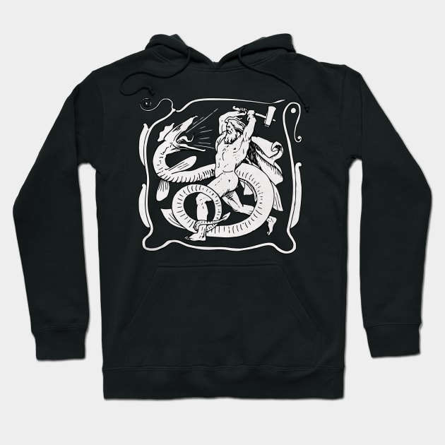 Thor Jörmungandr Battle Ragnarök Hoodie by Beltschazar